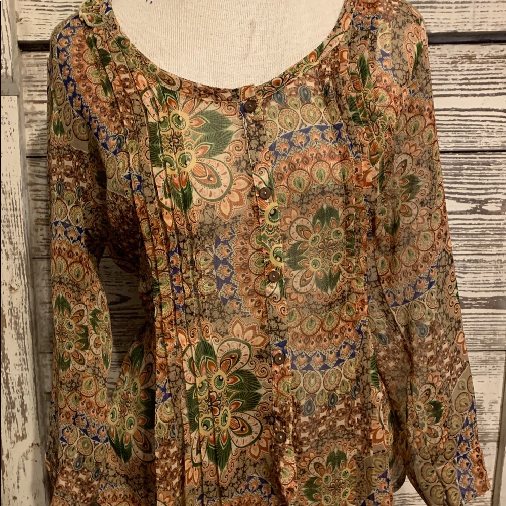 BKE Brown with Lace Top
